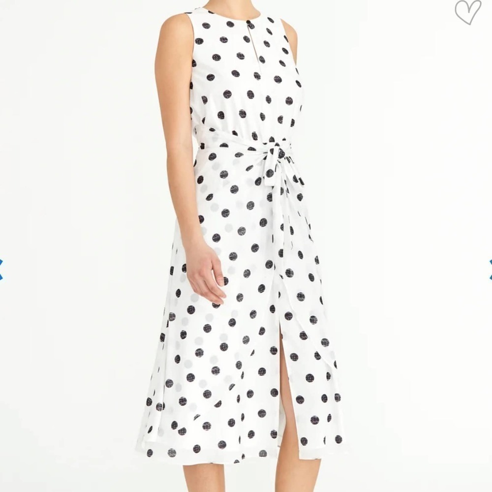 Rachel Roy Black & White Polka Dot Twist Midi Dress size M Style July - Picture 8 of 9